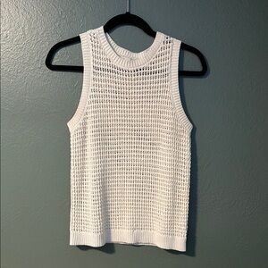 Cream Sleeveless Knit Top